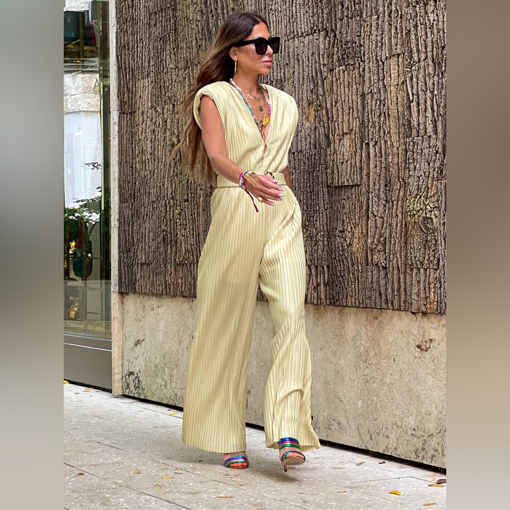 Sabina Musayev BNWT Saffron Jumpsuit // Raffia